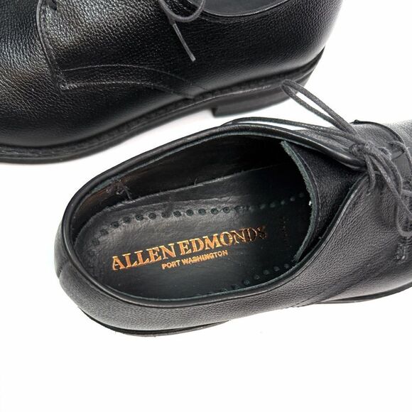 Allen Edmonds Nomad Derby Shoes Black Pebbled Leather Lace Up Plain Toe size 10B main image 4